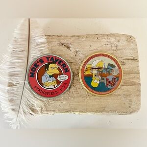 2001 SIMPSONS | Vintage Moe’s Tavern Coasters - set of 2